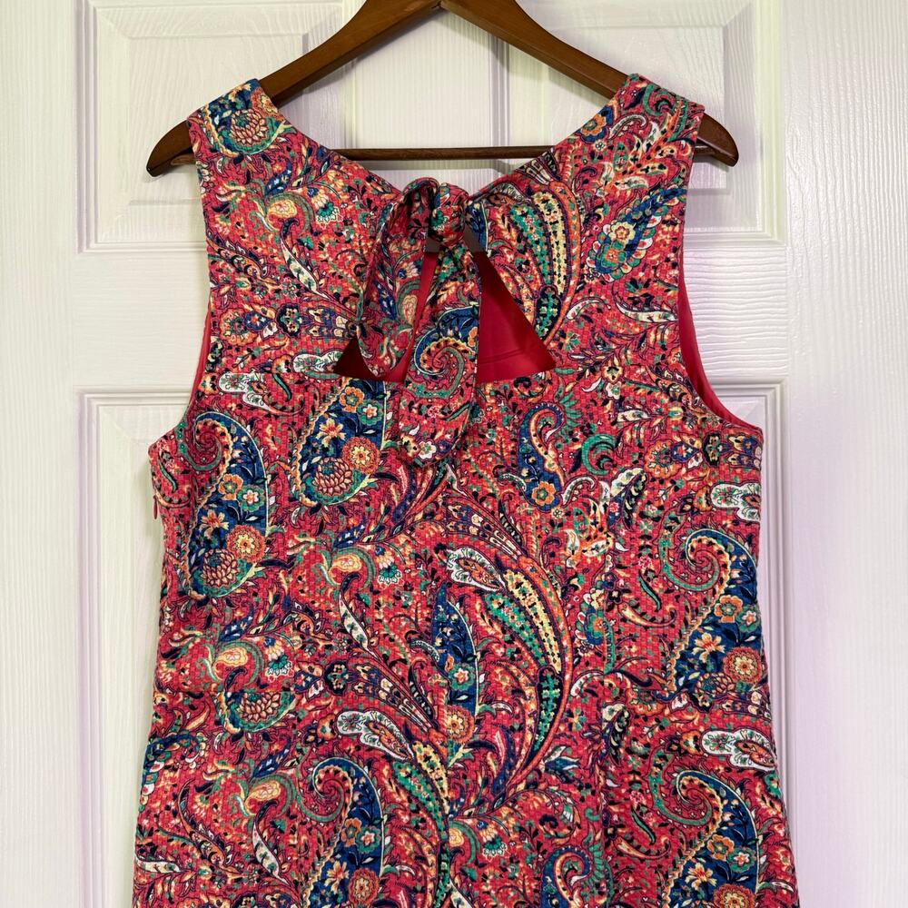 Talbots Women's Paisley Cut Out Tie Back Sleeveless Dress Size 16 - Picture 9 of 13